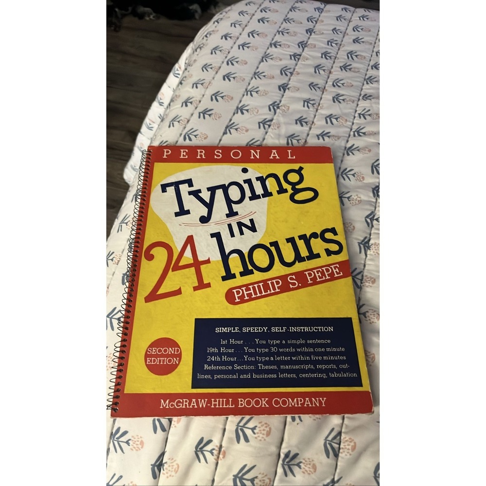 Vintage Personal Typing in 24 Hours Philip S Pepe 1954 2nd Edition McGraw-Hill